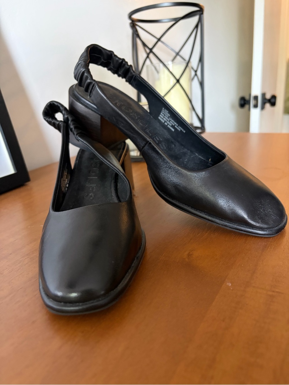 AEROSOLES Black Slingback Block Heels